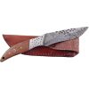 Frost Cutlery Skinner Olive Wood Fixed Blade Damascus Steel Knife