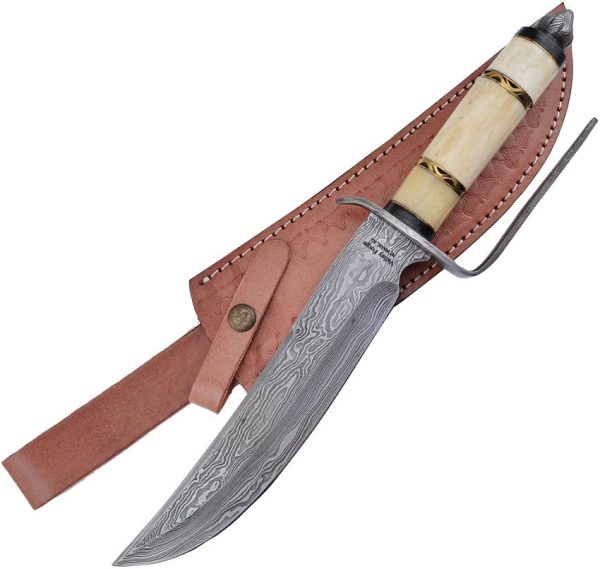 Frost Cutlery Bowie Damascus - Bone Handle