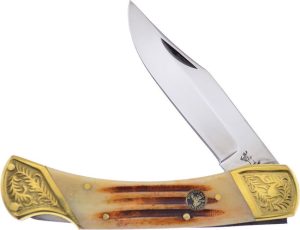 FWT072RMS.jpg Frost Cutlery Bear Claw Lockback Stag Bone