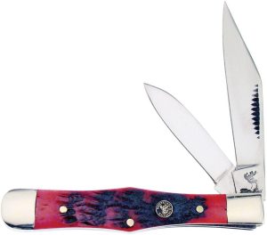 Frost Whitetail Coke Bottle Red Bone Folding Knife