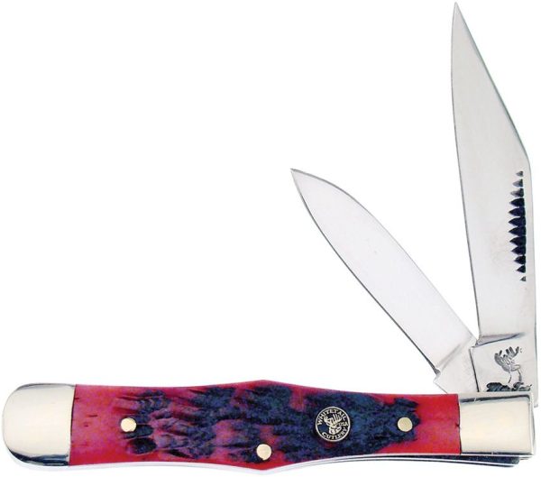 Frost Whitetail Coke Bottle Red Bone Folding Knife