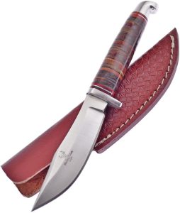 Frost Whitetail Fixed Blade Stacked Leather Knife