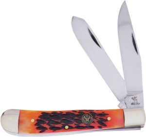 Frost Cutlery Trapper Orange Camo Bone Mirror Finish