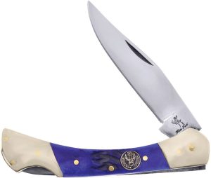Frost Cutlery Whitetail Lockback Blue Pick Bone