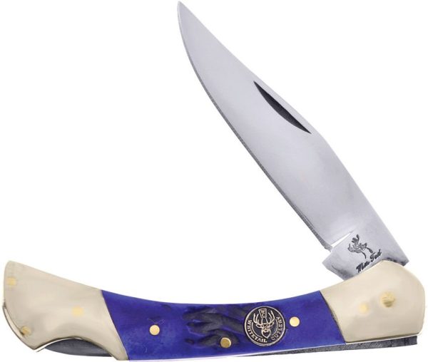 Frost Cutlery Whitetail Lockback Blue Pick Bone