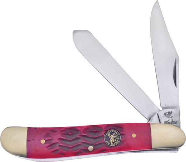 Frost Cutlery Dog Leg Trapper Dark Red Jigged Bone