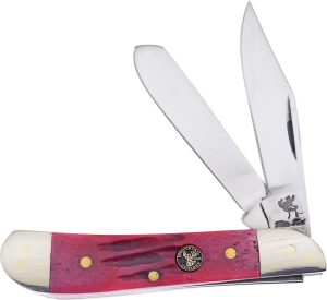 Frost Cutlery Dog Leg Trapper Dark Red Bone