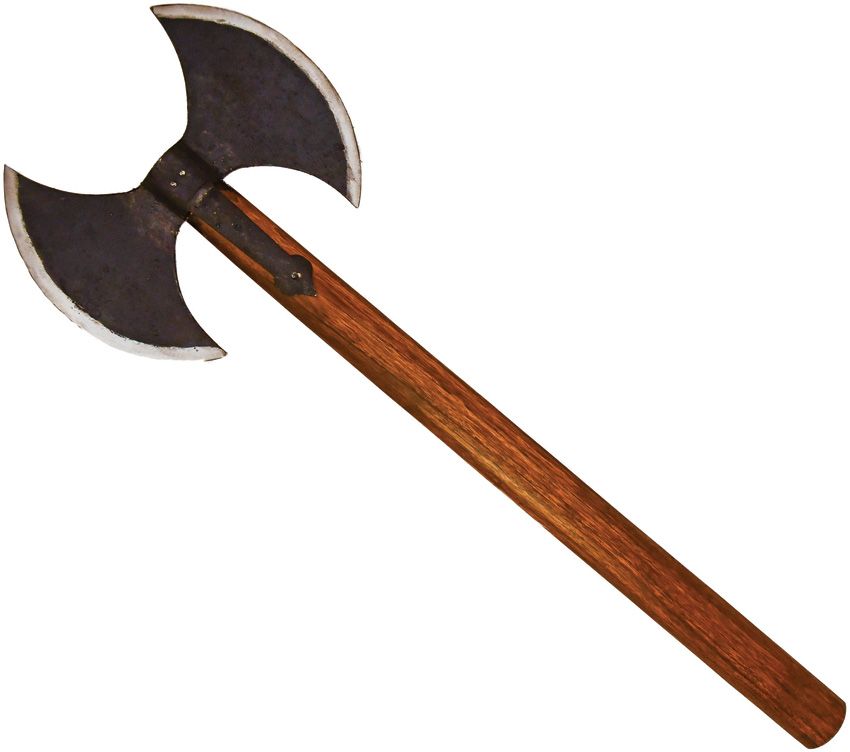 India Made Hero Axe 36" Carbon Steel Double Blade with Wood Handle