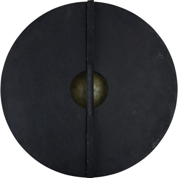 India Made Wood Shield - Black Painted Brass 23.5 inch
