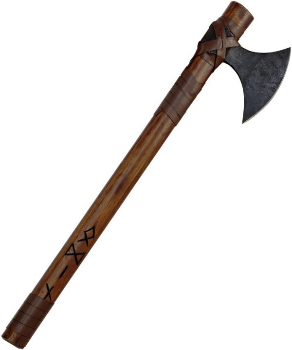 India Made Tomahawk 23" Carbon Steel Axe Brown Wood Handle