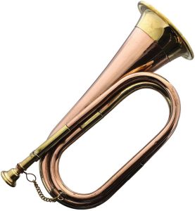 India Made Two-Tone Bugle - Brass Copper 11 Inch