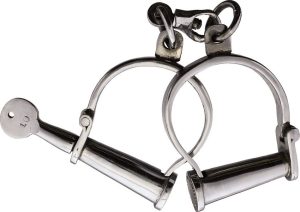 FXONC70.jpg India Made Old West Handcuffs - 5x5.5 Inch Metal