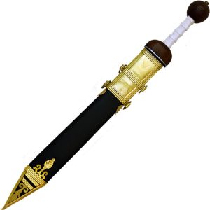 FXSN10C.jpg India Made Roman Gladiator Sword 20.5" Carbon Steel Fixed Blade