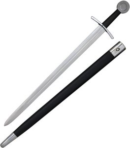 FXSN609.jpg India Made Medieval Sword 31.5" Satin Stainless Blade Leather