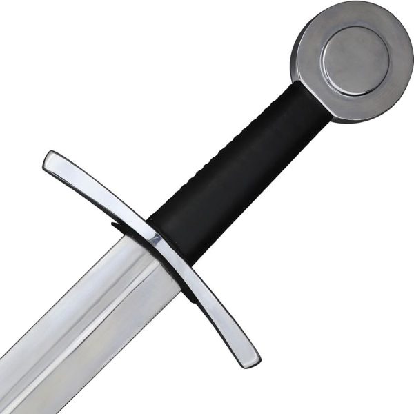 India Made Medieval Sword 31.5" Satin Stainless Blade Leather