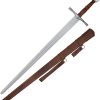 India Made Satin Carbon Steel Sword Brown Leather