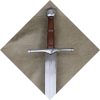 India Made Satin Carbon Steel Sword Brown Leather
