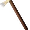 India Made Decorated Pipe Tomahawk 19" Brown Wood Axe