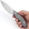 Tenable Knives Luccio Fixed Blade Gray 14C28N Stainless Steel