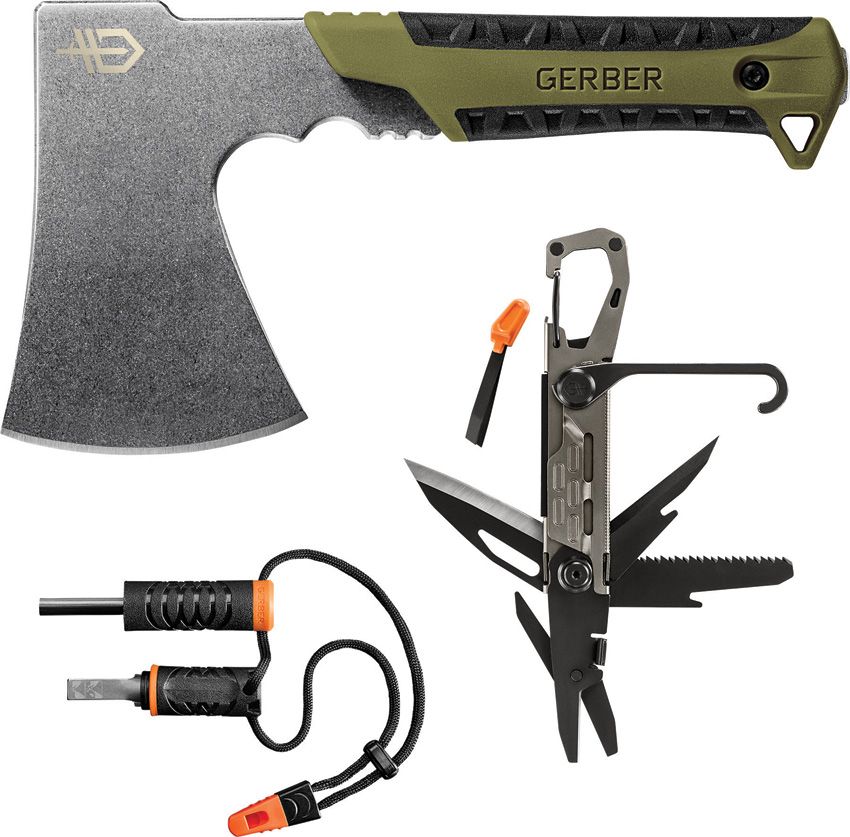 Gerber Camp Kit with Hatchet Multi-Tool Fire Starter and Case