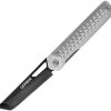 Gerber Ayako Framelock Silver Folding Knife 3.5" Black Oxide Blade