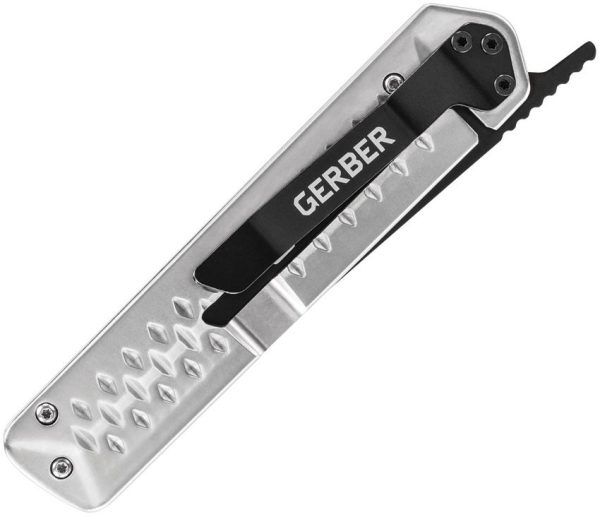 Gerber Ayako Framelock Silver Folding Knife 3.5" Black Oxide Blade