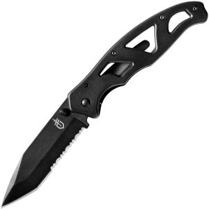 Gerber Paraframe II Tanto Folding Knife - Black Handle