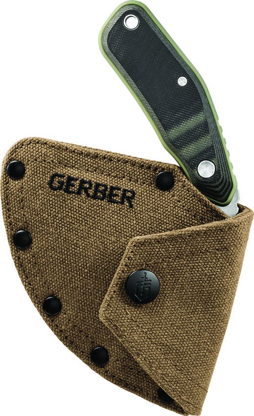 Gerber Downwind Ulu Stonewash Fixed Blade - Green G10