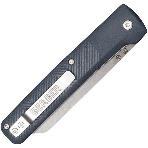 Gerber Pledge Clip Linerlock Blue Gray Folding Knife