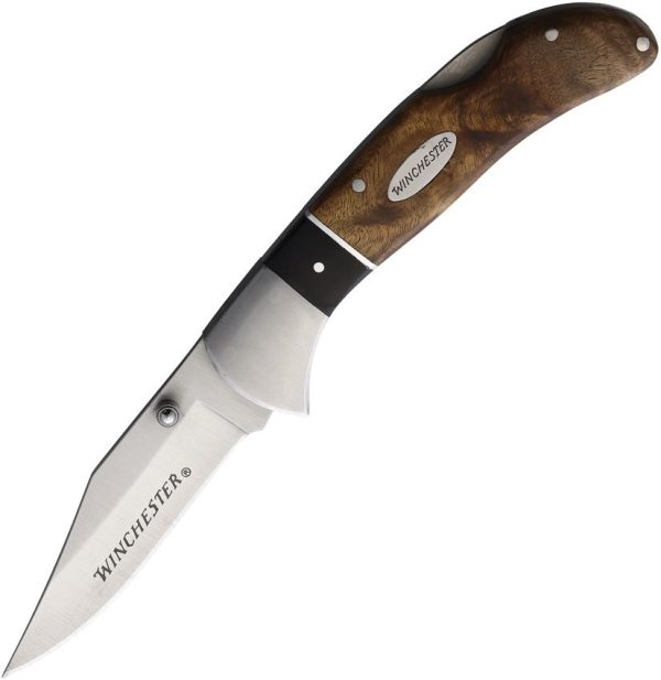 Winchester Burl Wood Lockback Folding Knife