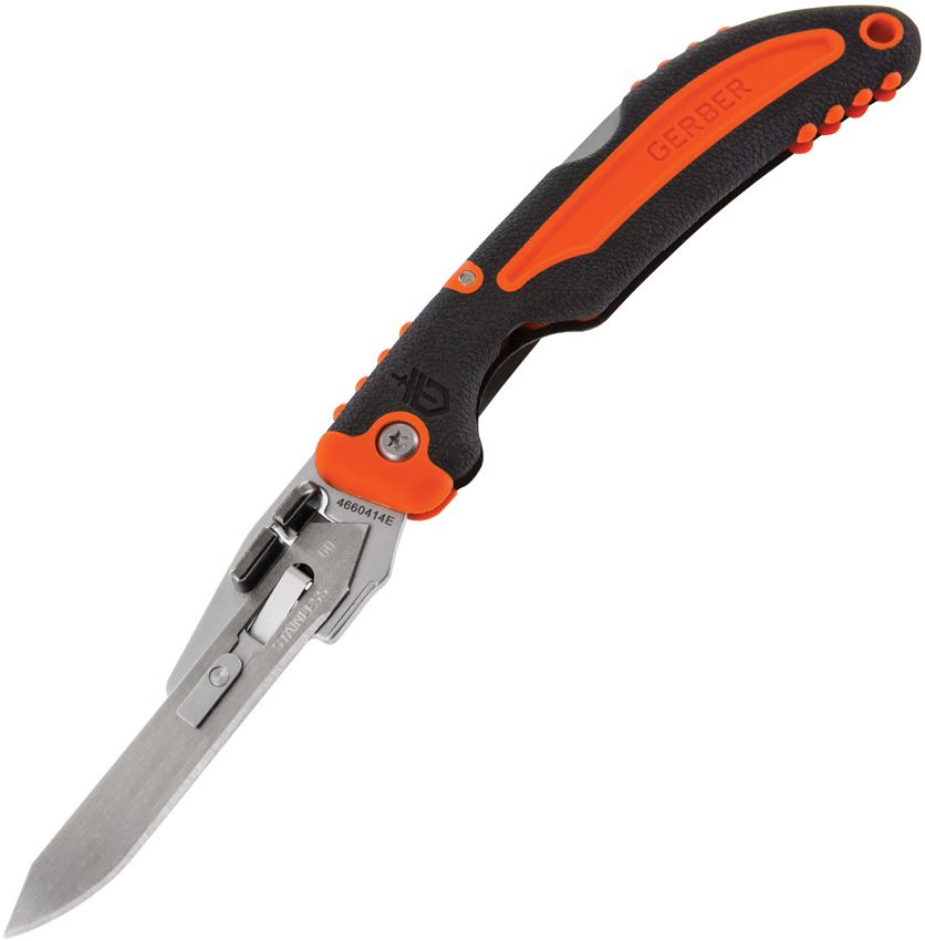 Gerber Vital Lockback Folding Knife 2.5" Blade Black Orange w/ 6 Blades