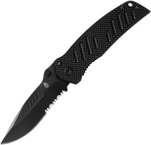 Gerber Swagger Framelock Black Partially Serrated