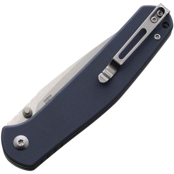 Ganzo Linerlock Blue-Gray - 3.5 inch Stonewash Blade