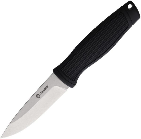 Ganzo Fixed Blade Black - 4 inch Stonewash Blade