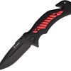 Ganzo G628 Linerlock Black Handle Red Onlay