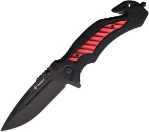Ganzo G628 Linerlock Black Handle Red Onlay