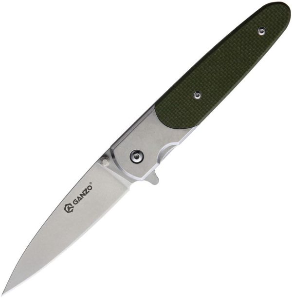 Ganzo G7432 Linerlock Folding Knife - Green G10