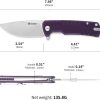 Ganzo G769 Linerlock Folding Knife - Purple G10
