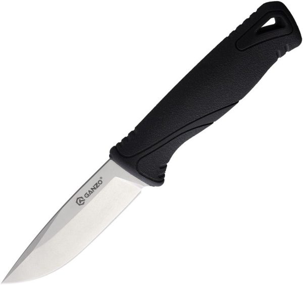 Ganzo Fixed Blade Knife - Black TPR Handle