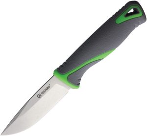Ganzo Fixed Blade Knife - Gray/Green TPR Handle