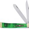 German Bull Int Trapper Folding Knife Green Bone 4.5" Closed