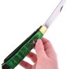 German Bull Int Trapper Folding Knife Green Bone 4.5" Closed
