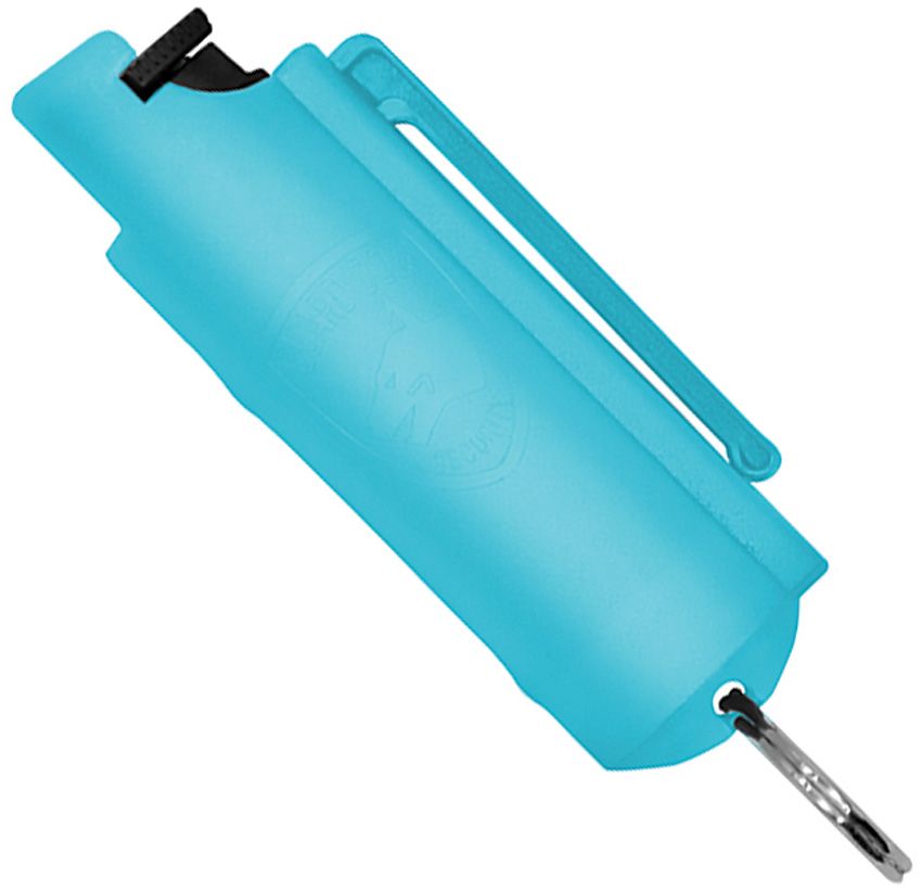 GDQACB.jpg Guard Dog Quick Action Pepper Spray 16ft Teal w/ Keyring