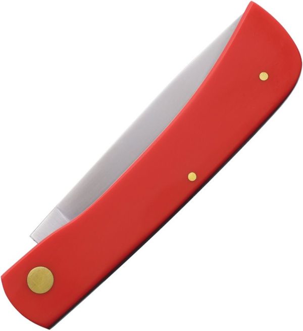 German Eye Clodbuster Red Folding Knife Satin Stainless