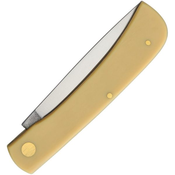 German Eye Clodbuster Yellow Folding Knife Carbon Steel Skinner