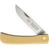 German Eye Clodbuster Yellow Folding Knife Carbon Steel Skinner