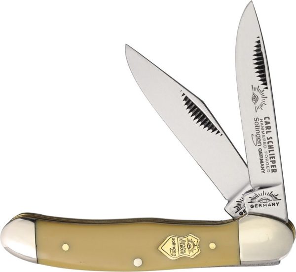German Eye Copperhead Yellow Folding Knife Carbon Steel 3.75"