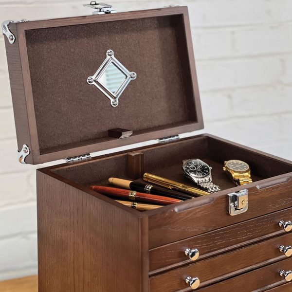 Gerstner 6-Drawer Collector's Chest Oak Storage Box