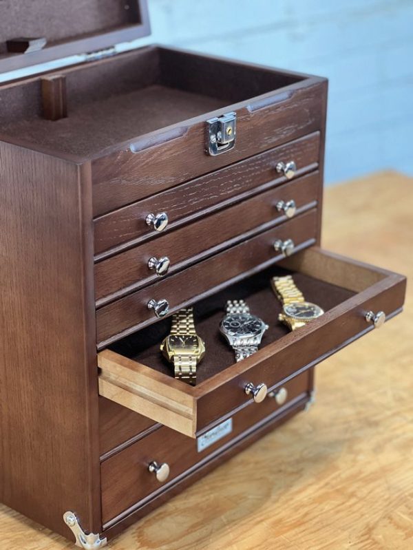 Gerstner 6-Drawer Collector's Chest Oak Storage Box