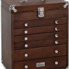 Gerstner 6-Drawer Collector's Chest Oak Storage Box